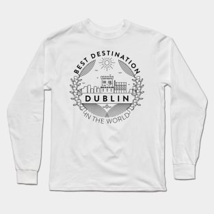 Dublin Minimal Badge Design Long Sleeve T-Shirt